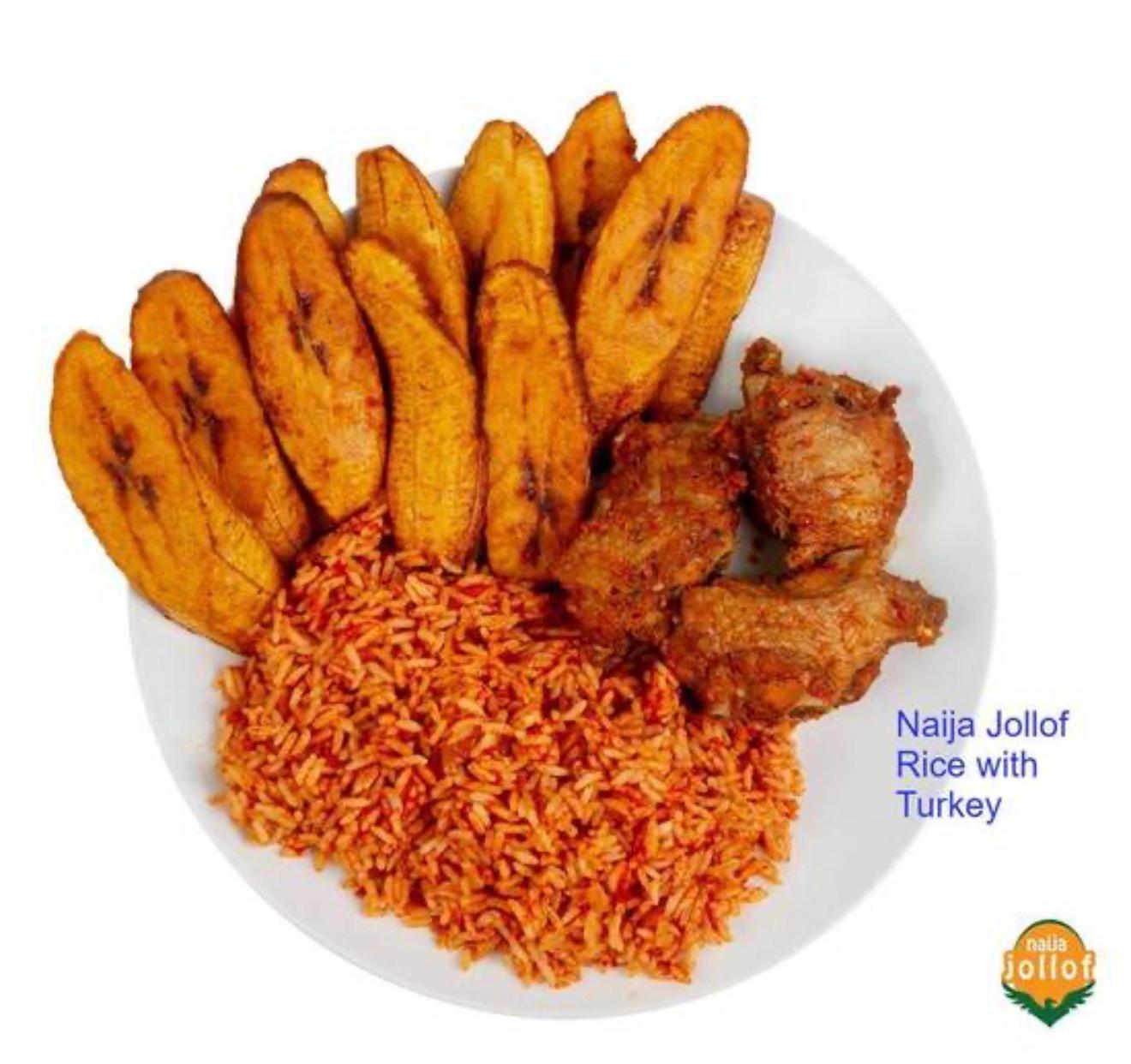 Jollof Rice, Plantain and Chicken